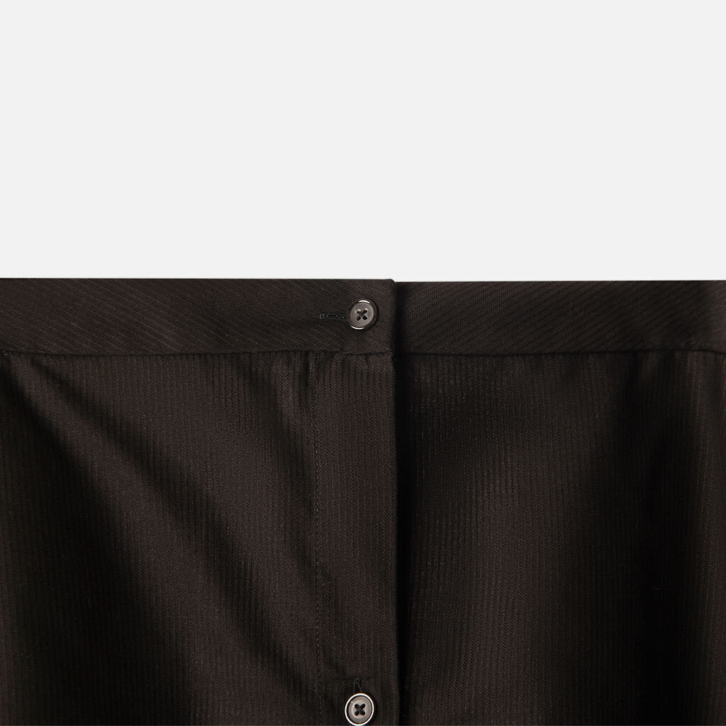 Toteme Black Cotton Jacquard Stripe Midi Skirt