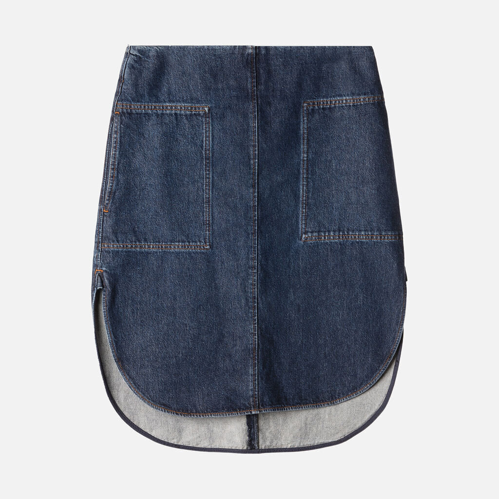 Toteme Dark Wash Curve Denim Skirt
