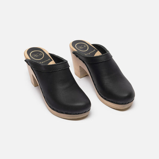 No. 6 Black Leather Clog