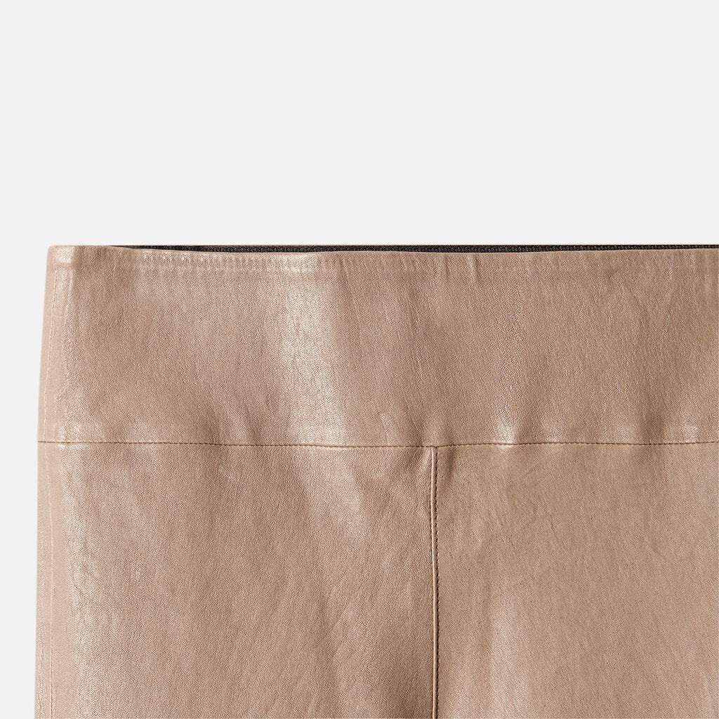 SPRWMN Brown Leather Crop Flare Pant