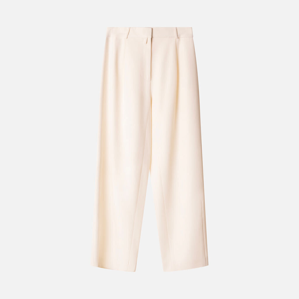 Partow Cream Wool Wide Pant