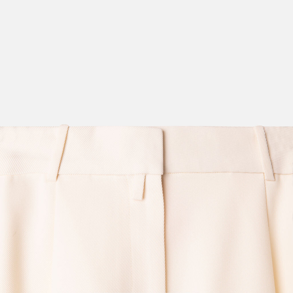 Partow Cream Wool Wide Pant
