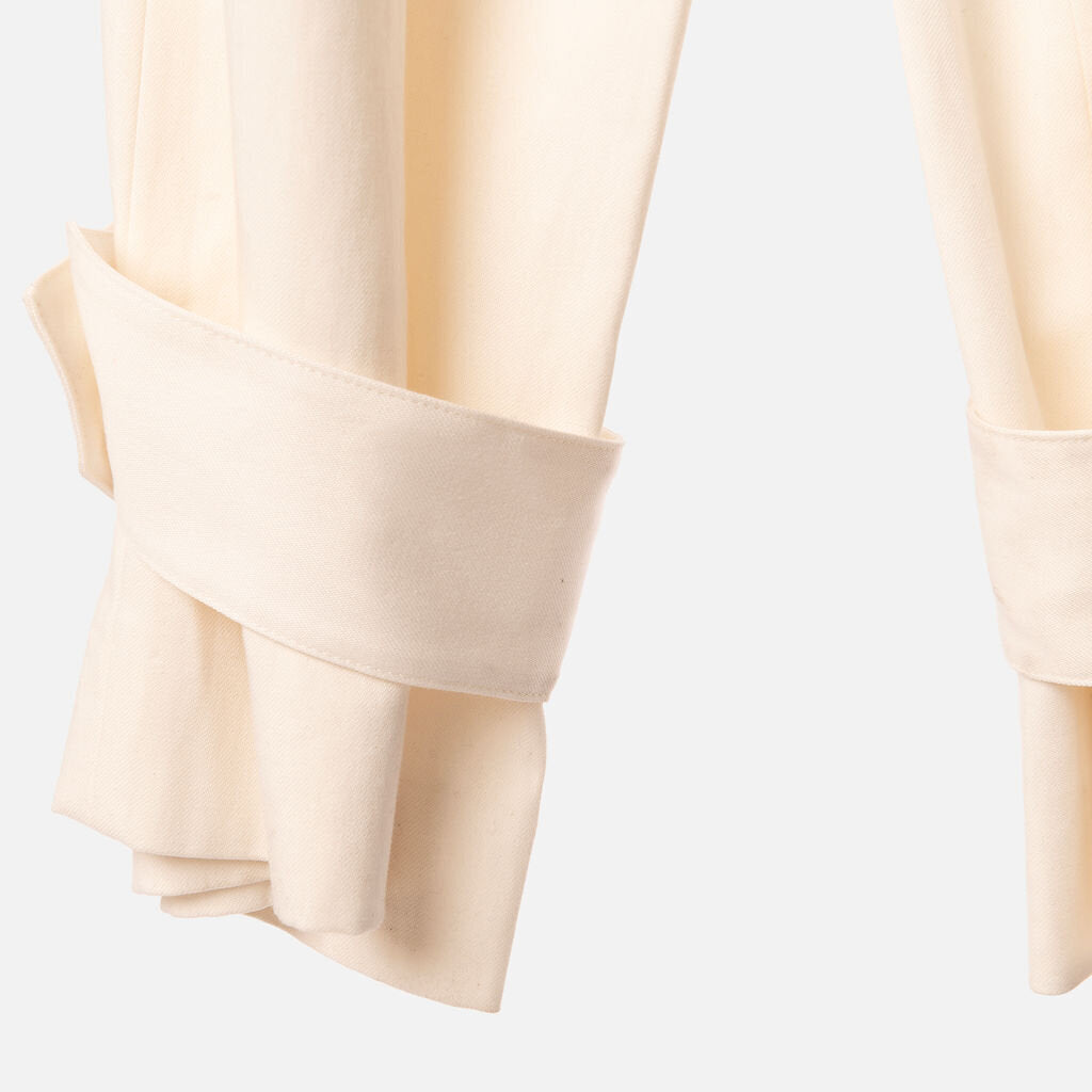Another Tomorrow White Lyocell & Cotton Trouser