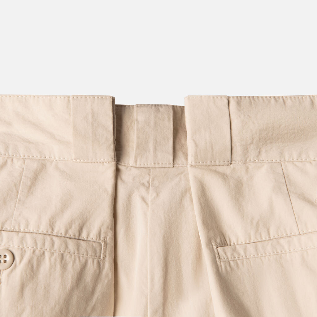 Maison Margiela Cream Cotton & Poly Pleated Trouser