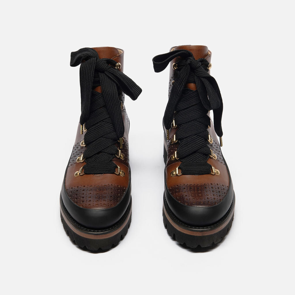 The Office of Angela Scott Brown Leather Lace Up Boots