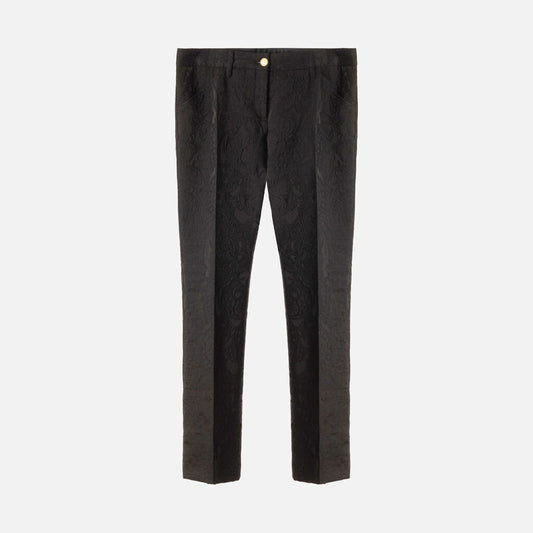 Dolce & Gabbana Black Acrylic & Poly Jacquard Pants