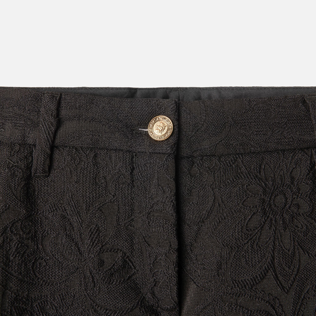 Dolce & Gabbana Black Acrylic & Poly Jacquard Pants