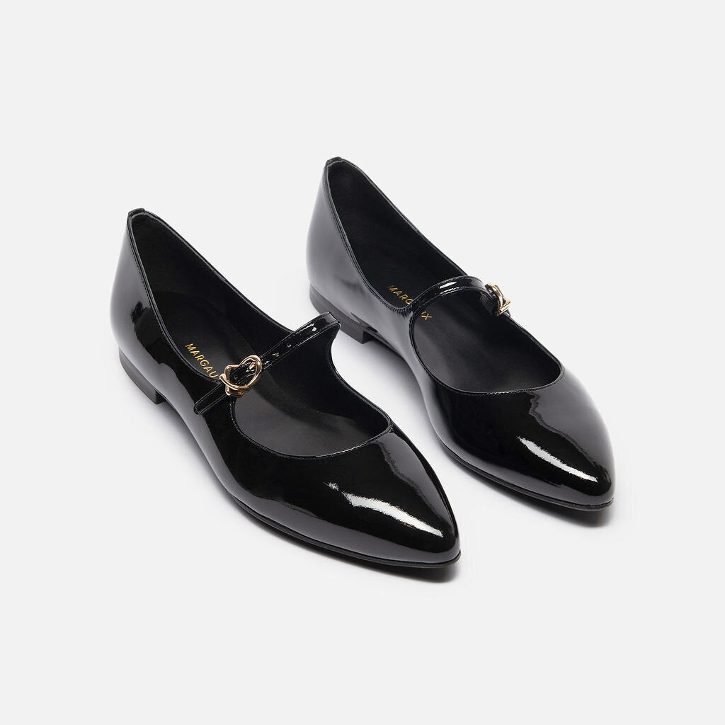 Margaux Black Patent Mary Jane Flats