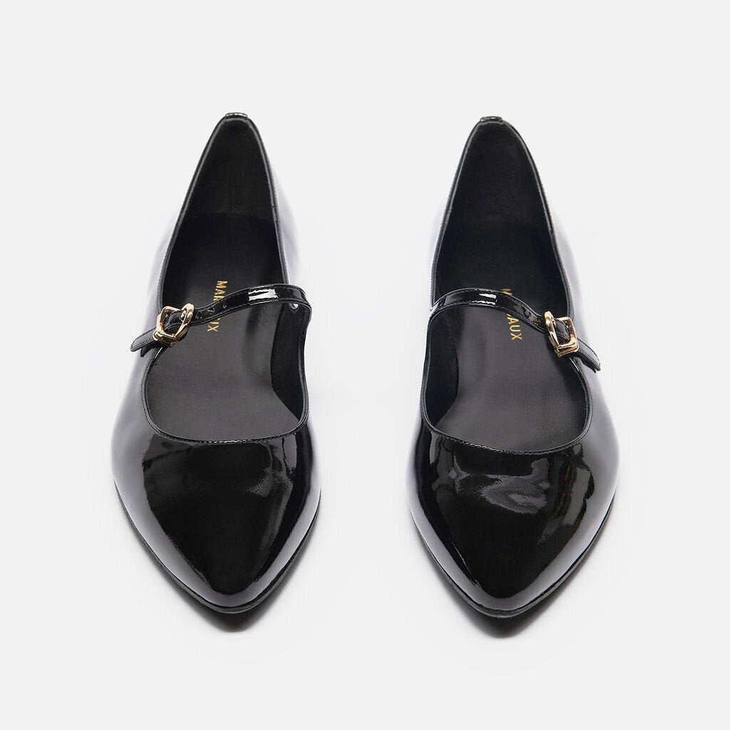 Margaux Black Patent Mary Jane Flats