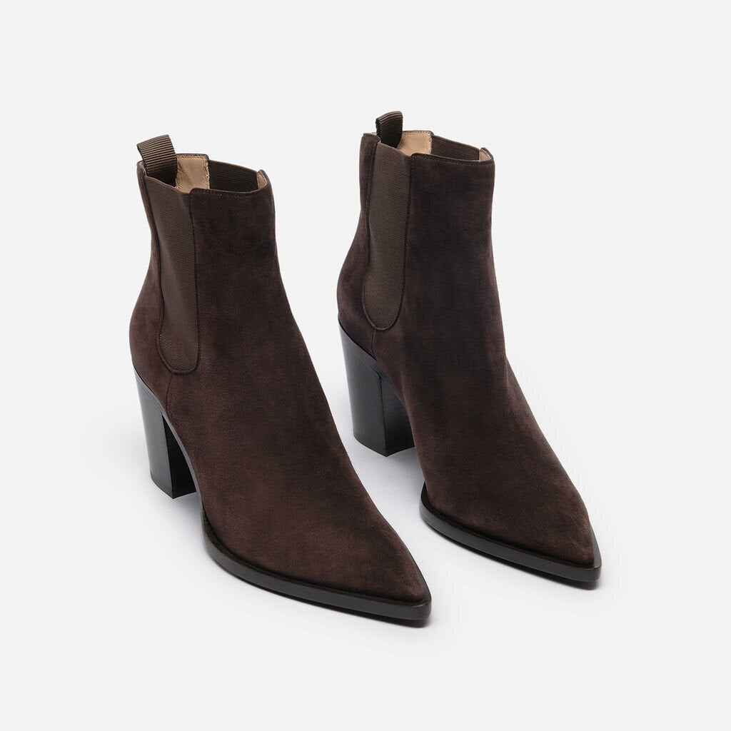 Gianvito Rossi Brown Suede Heeled Bootie