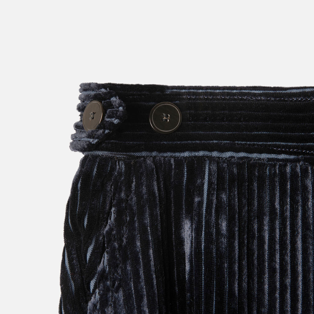 forte_forte Navy Blue Corduroy Wide Leg Pants