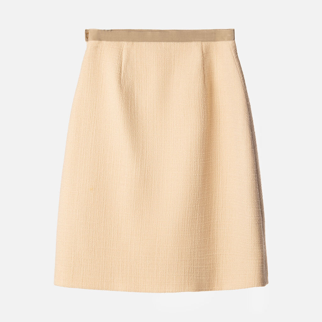 Valentino Cream Wool Skirt