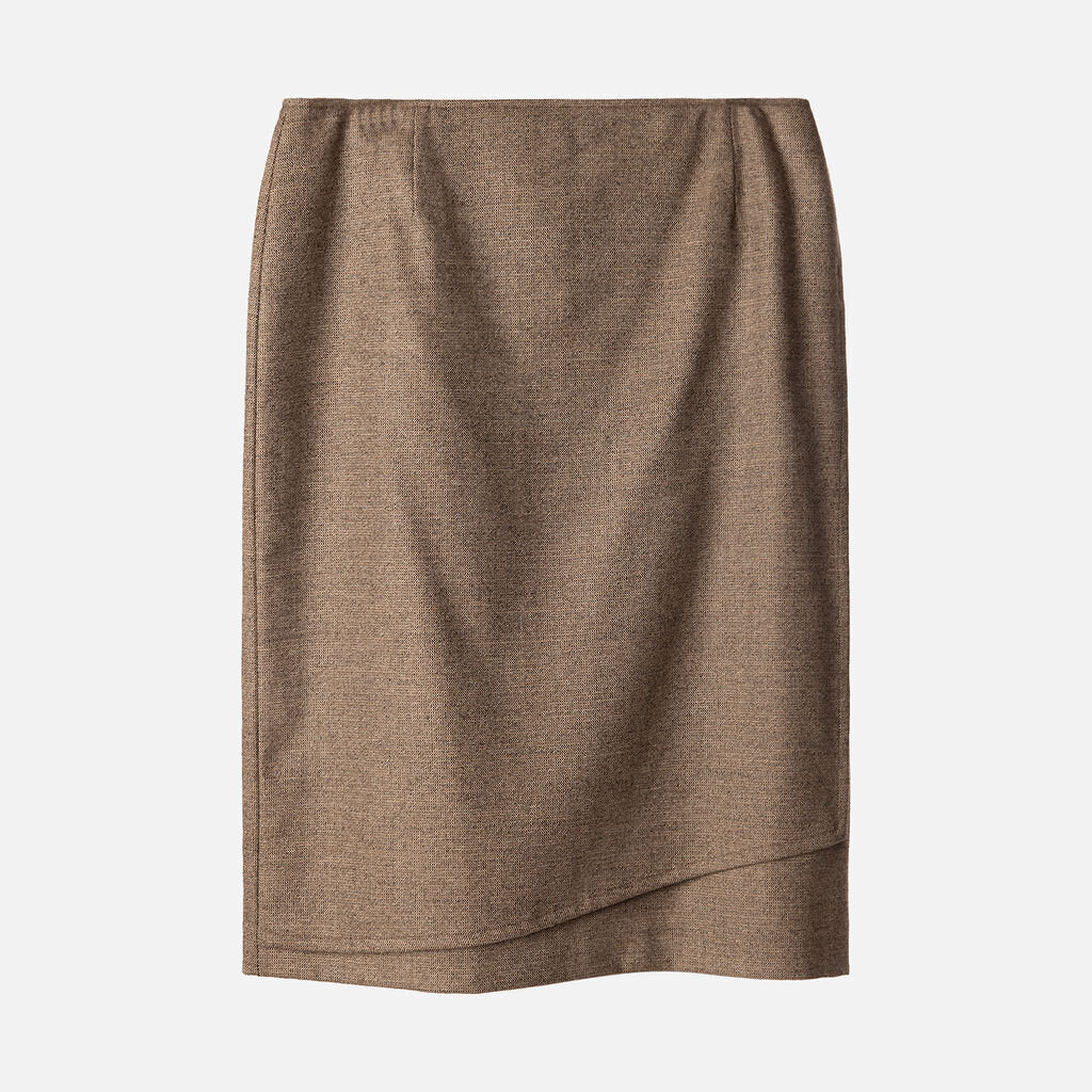 Lafayette 148 Beige Wool Midi Skirt