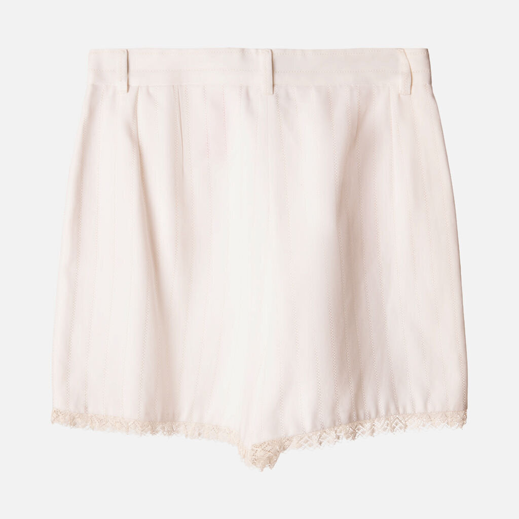 Dolce & Gabbana White Short Lace Hem Cotton