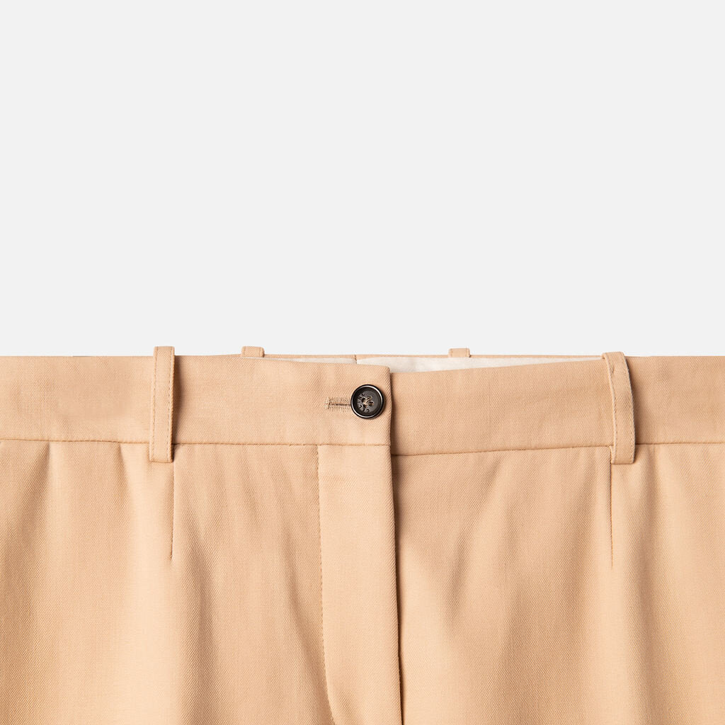 Celine Beige Cotton Tailored Trousered Pants