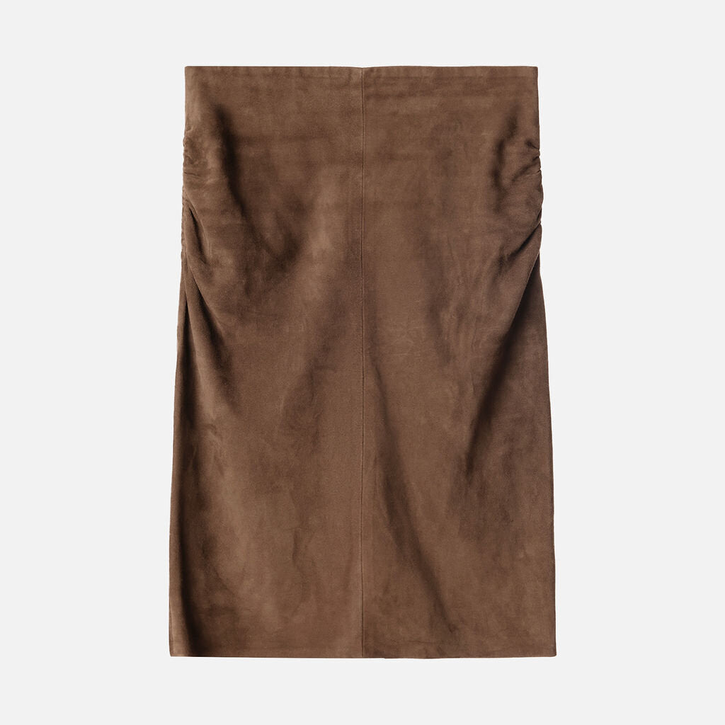 Joseph Brown Suede Midi Skirt