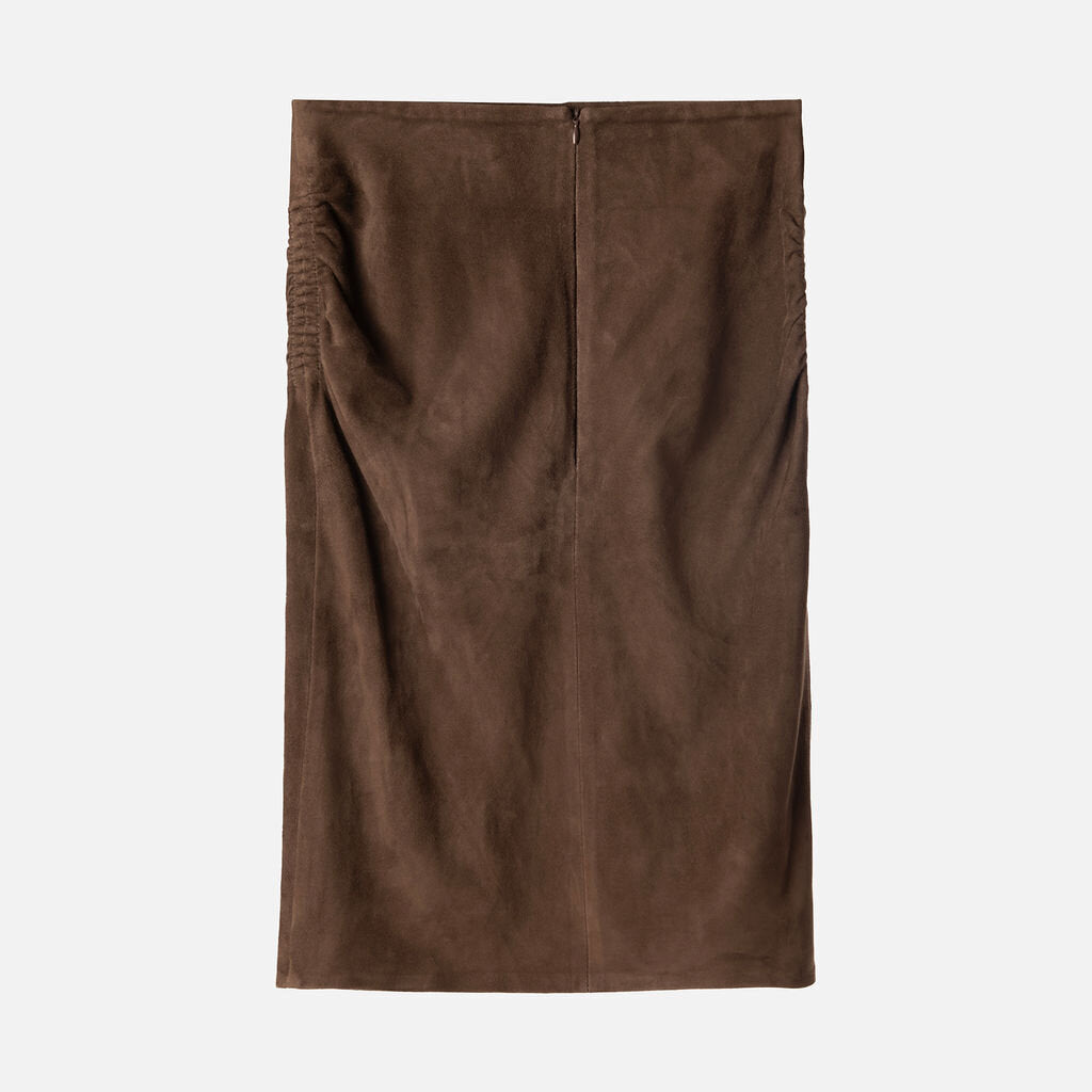 Joseph Brown Suede Midi Skirt