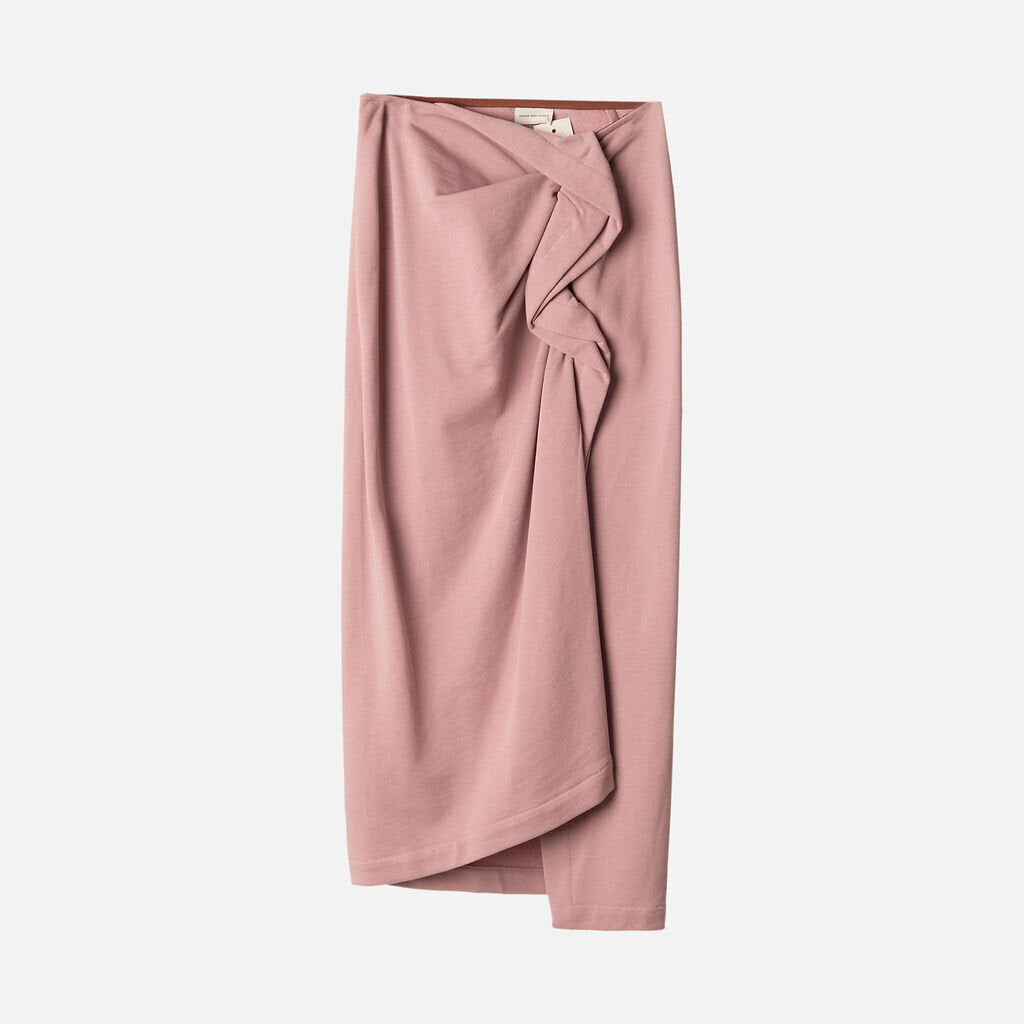 Dries Van Noten Pink Cotton Ruched Skirt