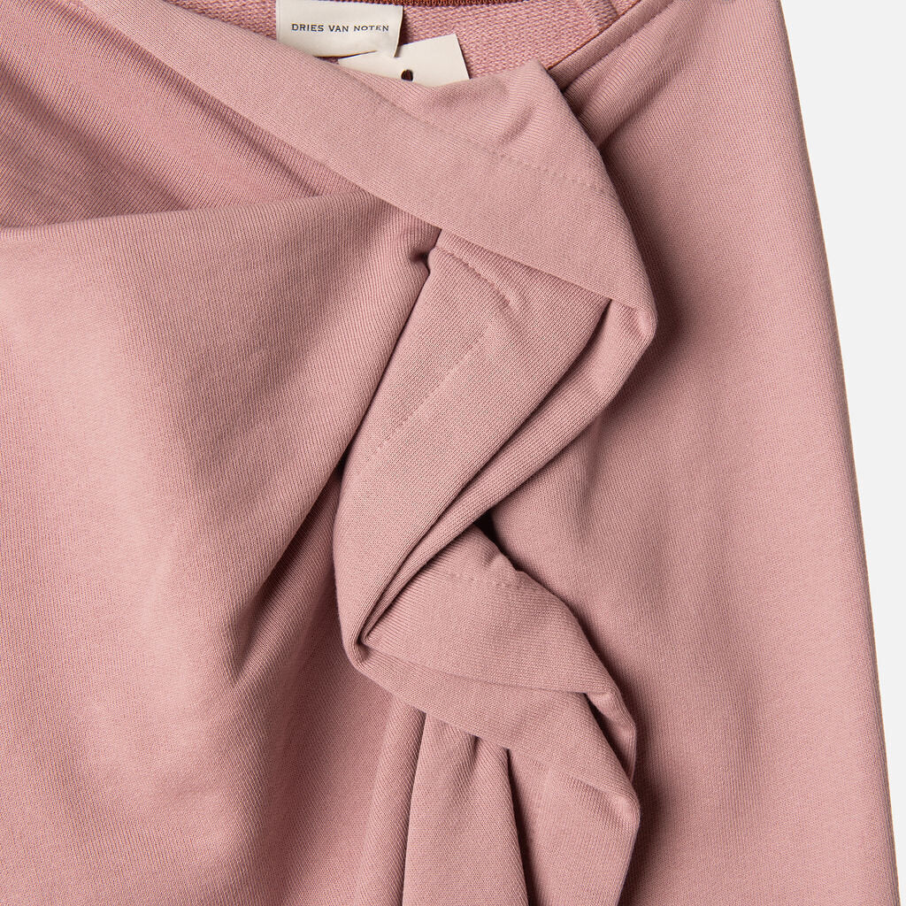 Dries Van Noten Pink Cotton Ruched Skirt