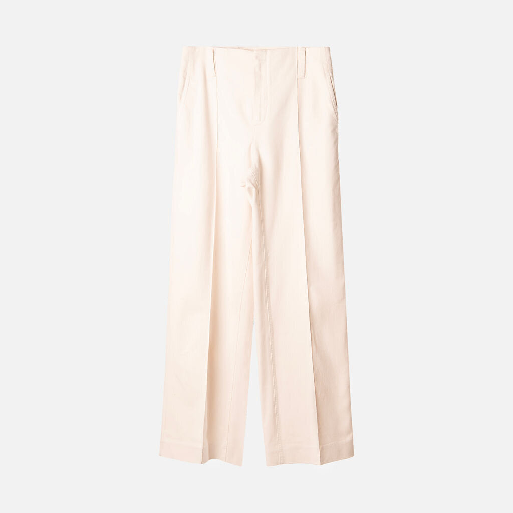 Brunello Beige Cotton Straight Leg Trousers