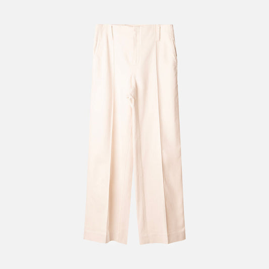 Brunello Beige Cotton Straight Leg Trousers
