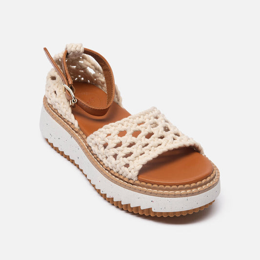 Chloe Brown Rope Platform Sandal