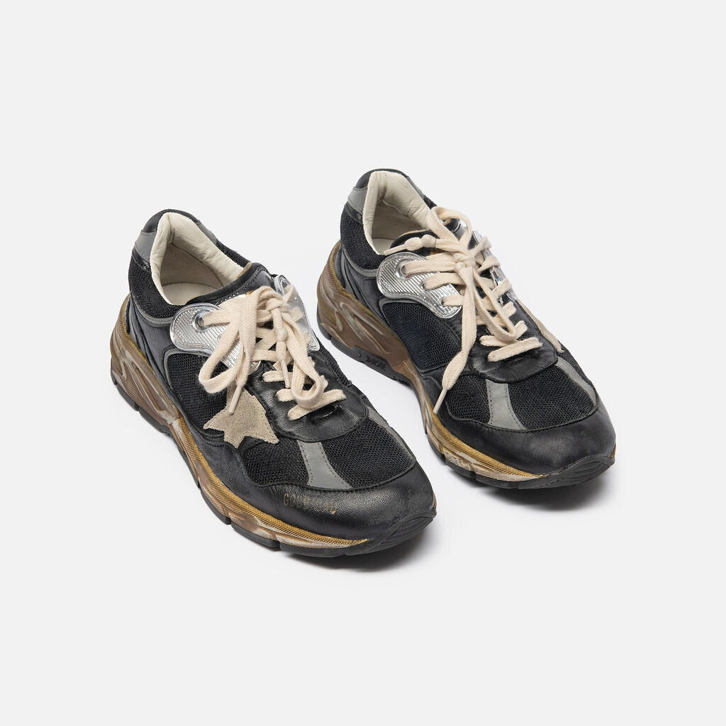 Golden Goose Black Nylon & Leather Trainers