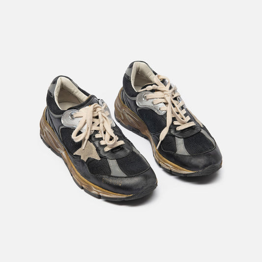 Golden Goose Black Nylon & Leather Trainers