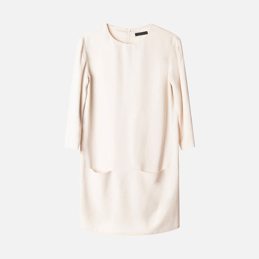 The Row Cream Acetate & Viscose Mini Dress
