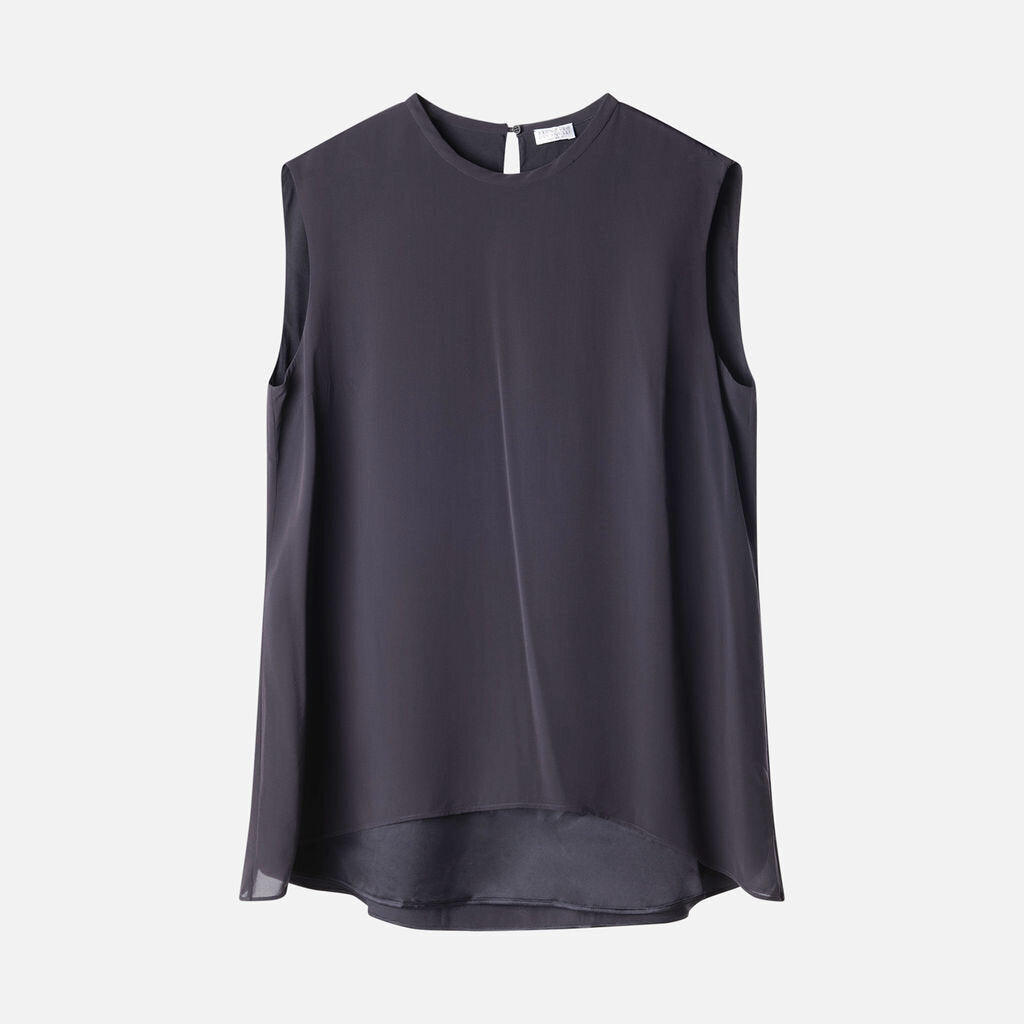 Brunello Purple Silk Blend Sleeveless Top
