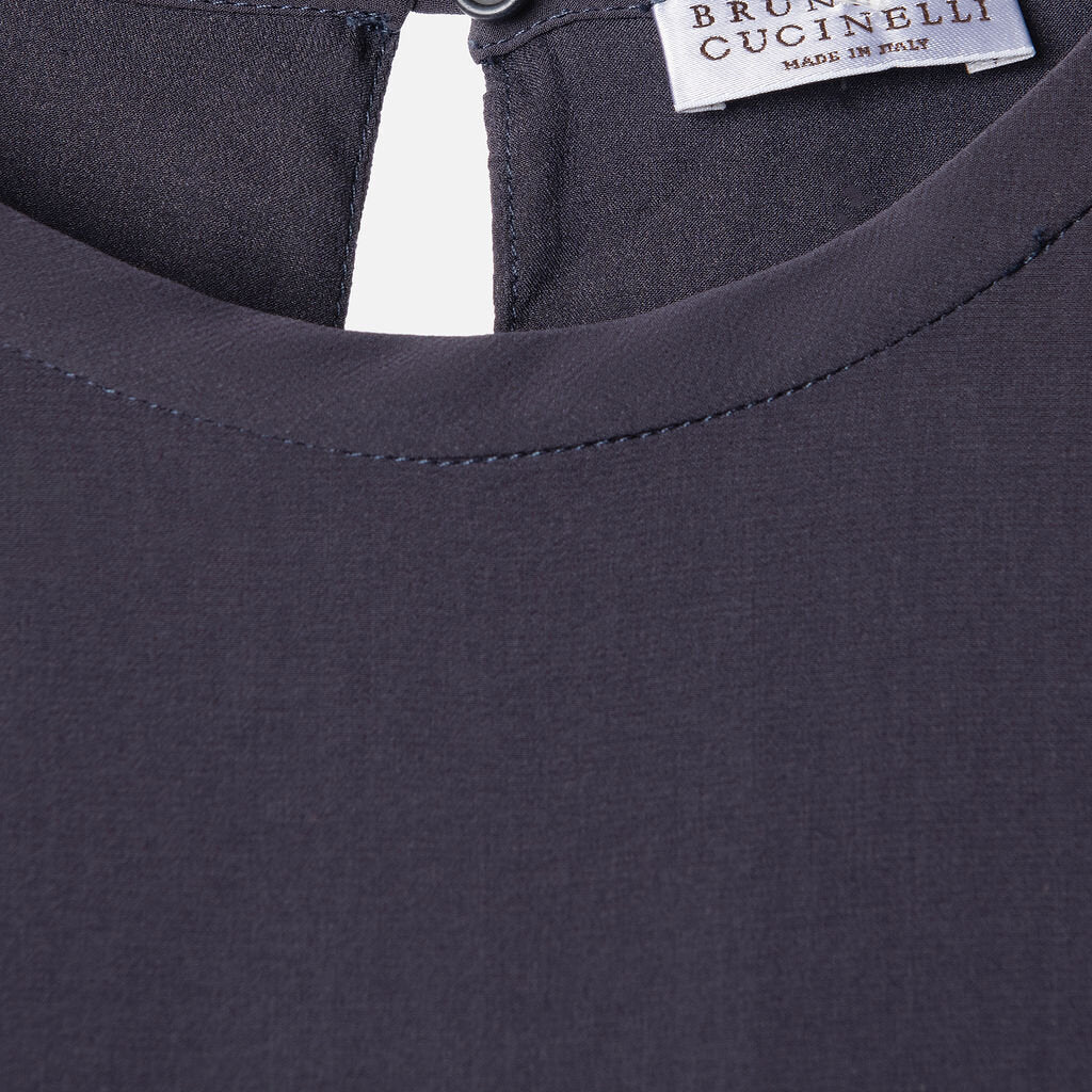 Brunello Purple Silk Blend Sleeveless Top