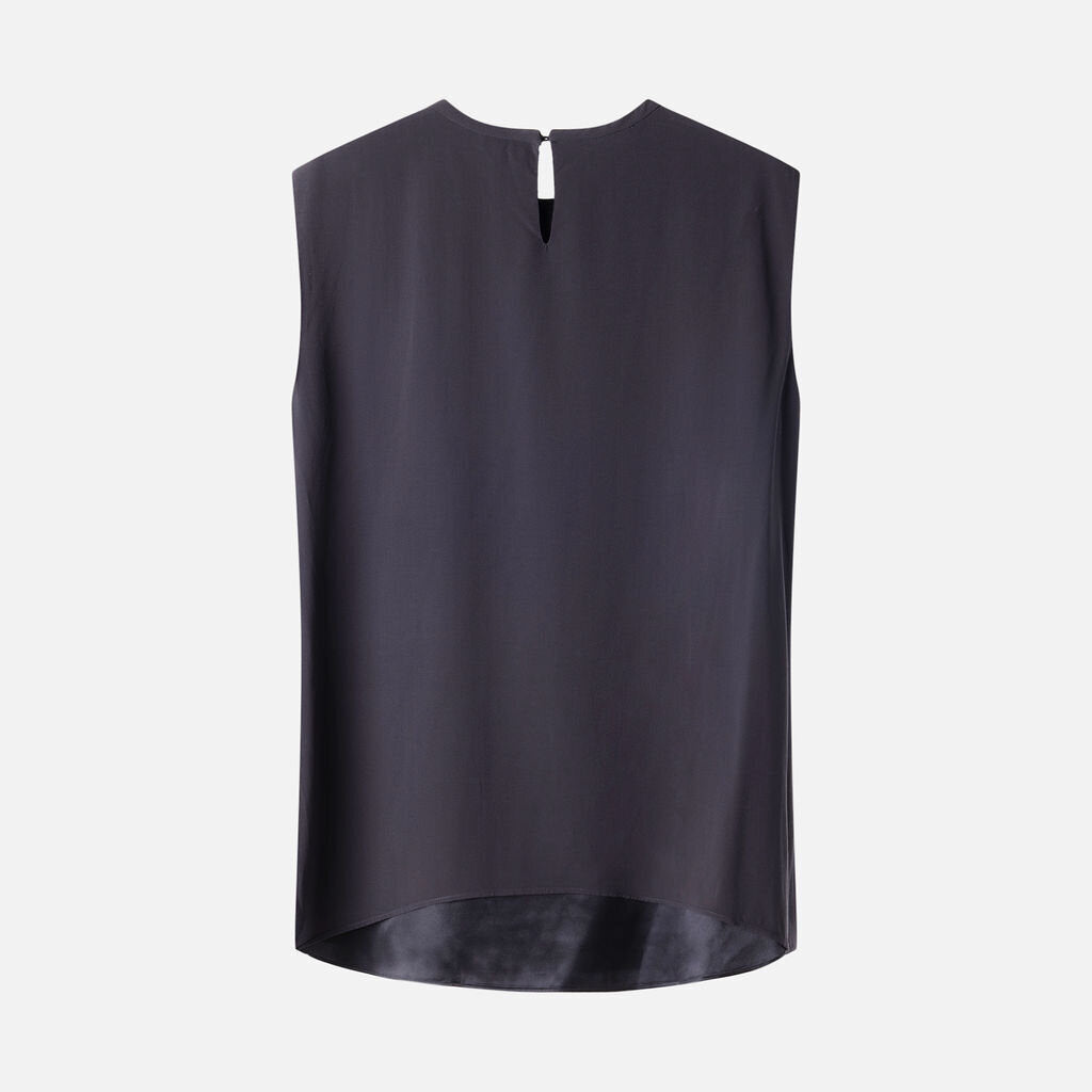 Brunello Purple Silk Blend Sleeveless Top