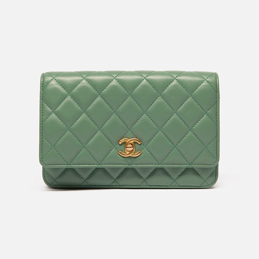 Chanel Dark Seafoam Coco Crush Wallet on Chain