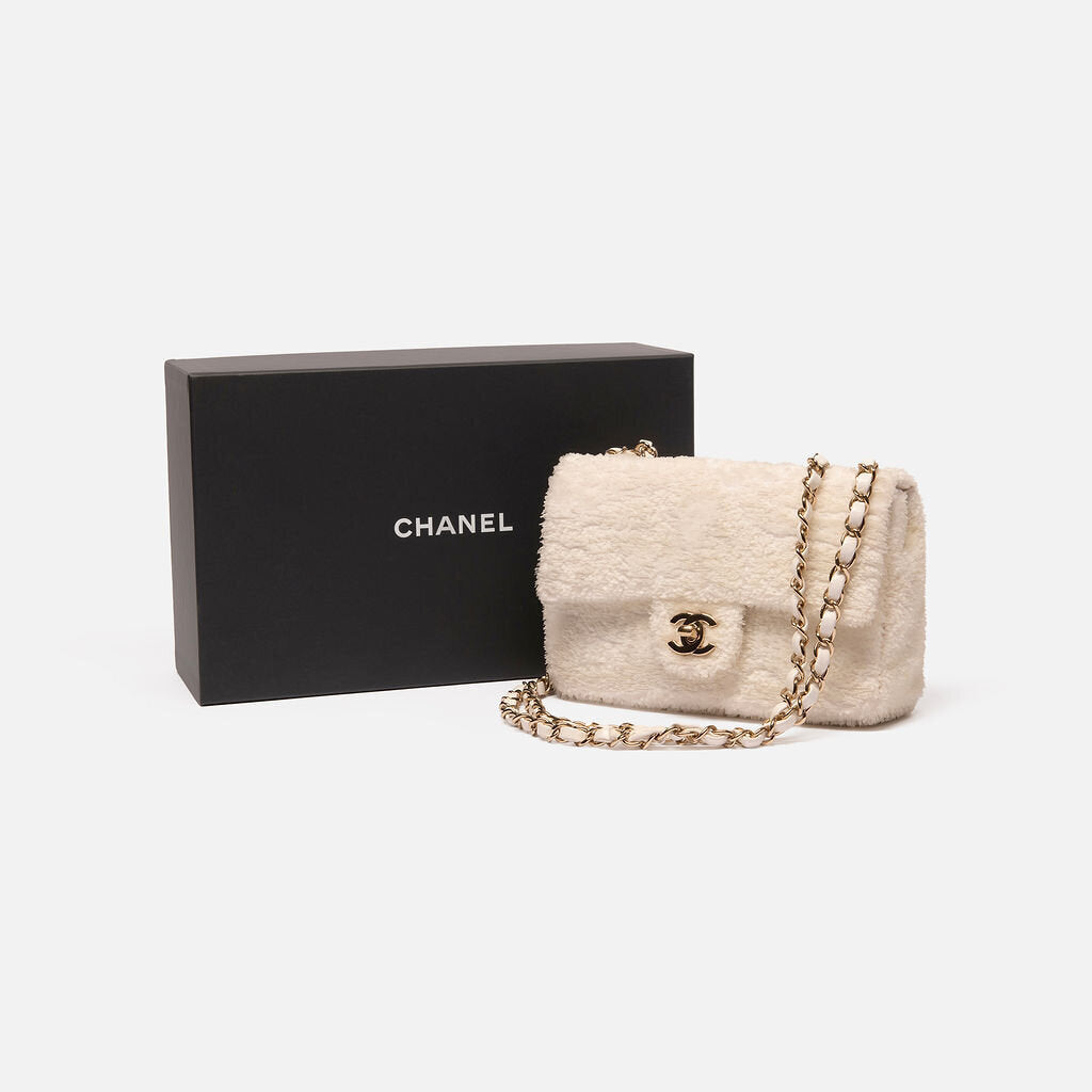 Chanel Cream & White Sequin Flap