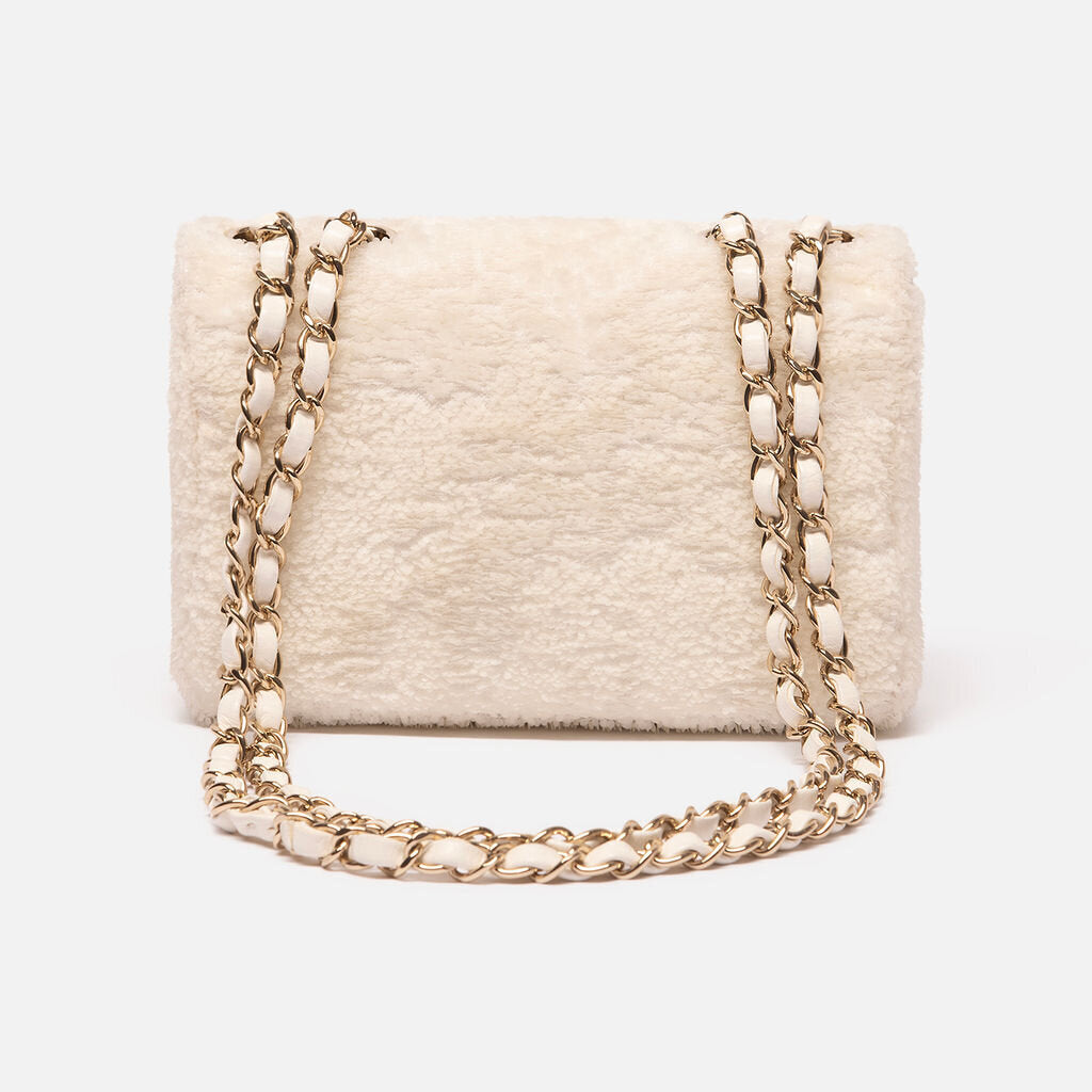 Chanel Cream & White Sequin Flap
