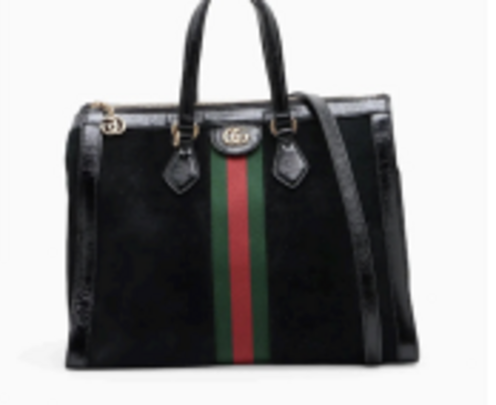 Black Suede Ophidia Medium Tote