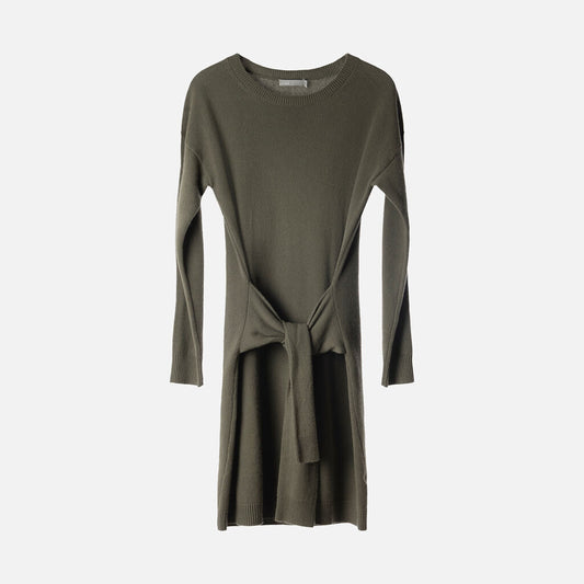 Vince Green Wool & Cashmere Belted Sweater Dress