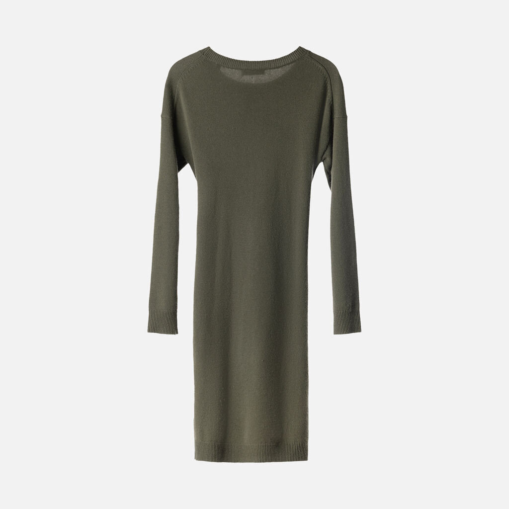 Vince Green Wool & Cashmere Belted Sweater Dress