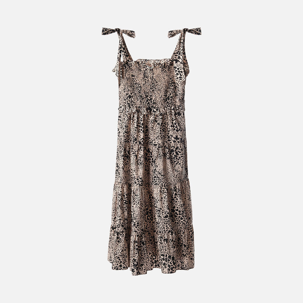 Rebecca Taylor Beige & Black Cotton Midi Dress