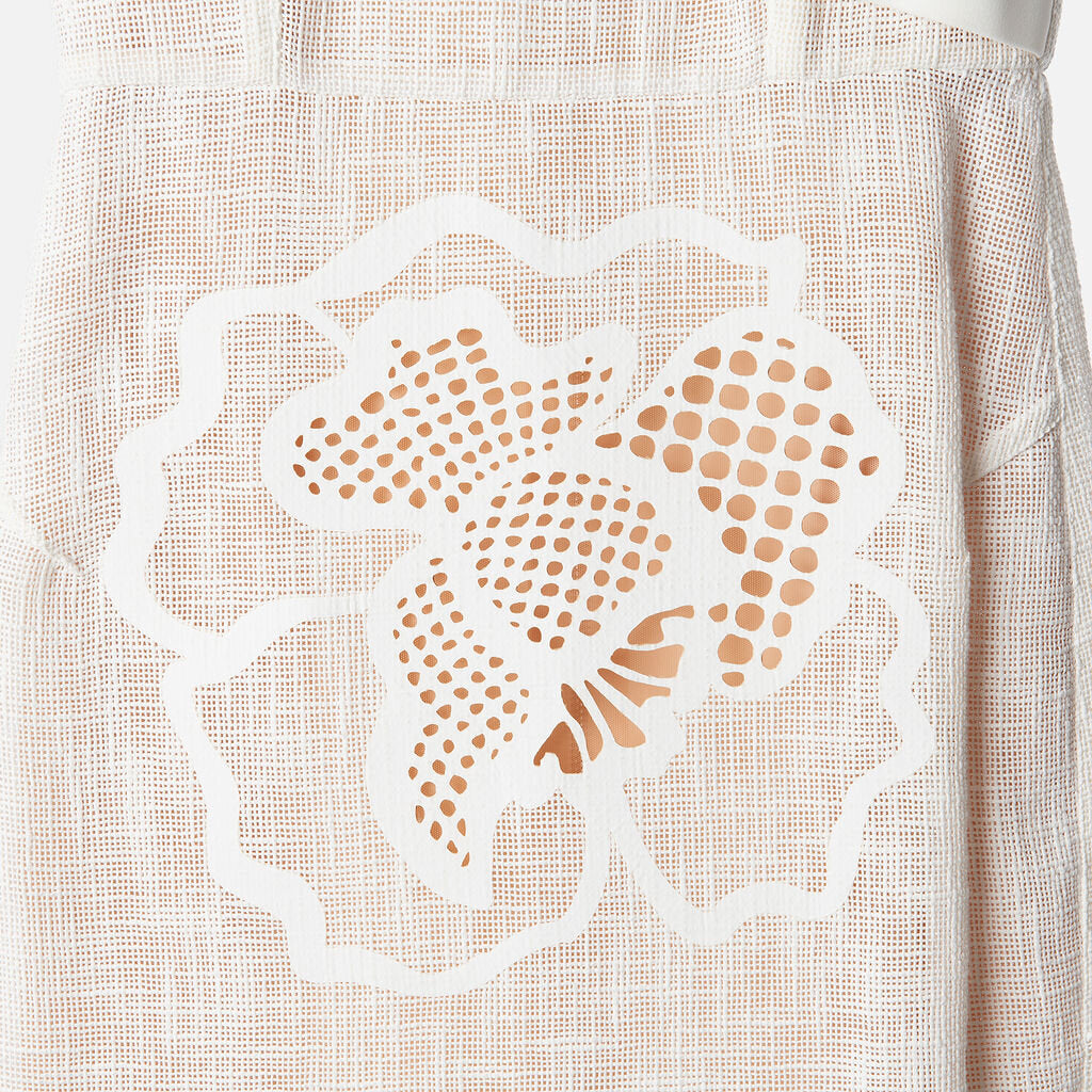 Roland Mouret Ivory Cotton Blend Mesh Midi Dress