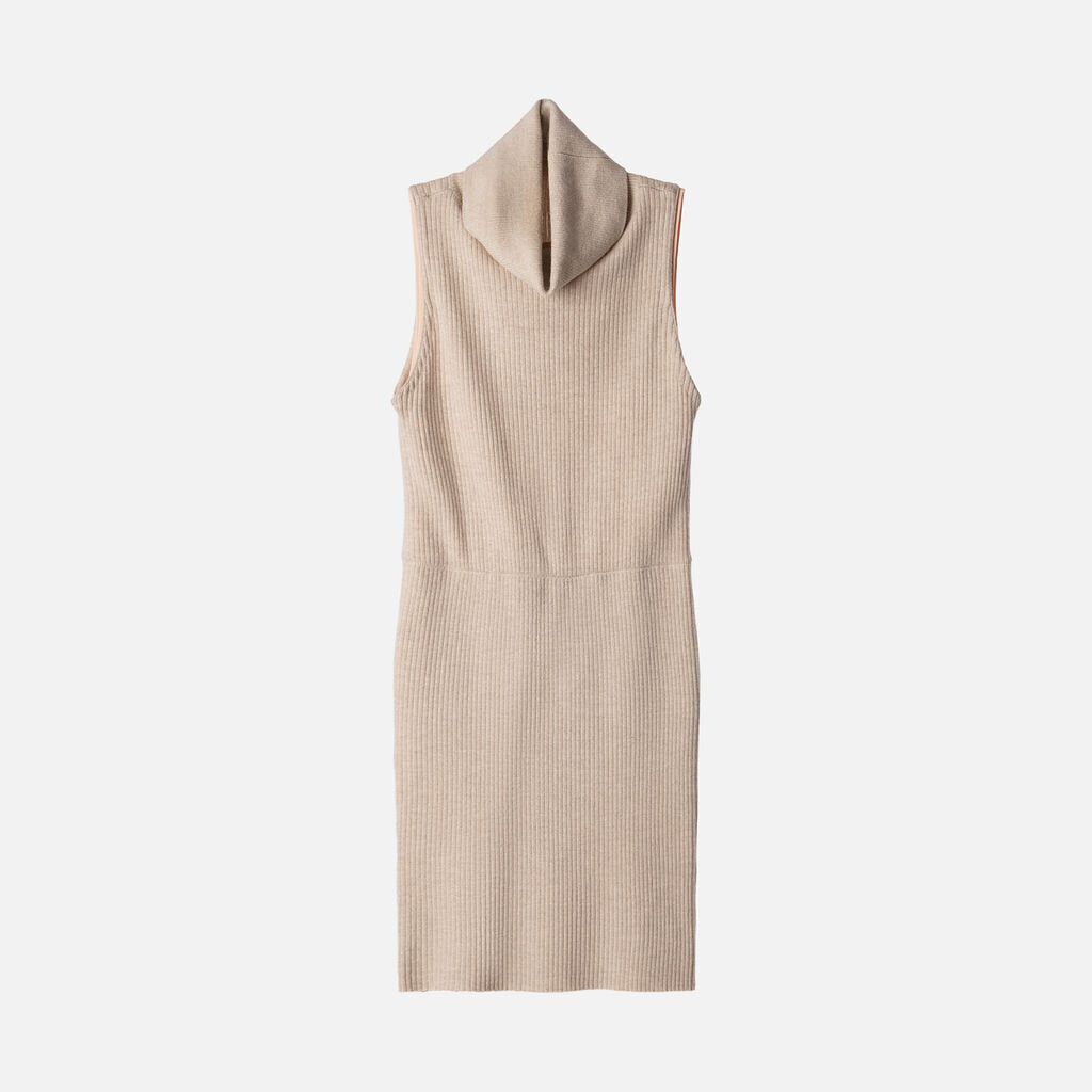 Alice + Olivia Beige Wool Blend Turtleneck Dress