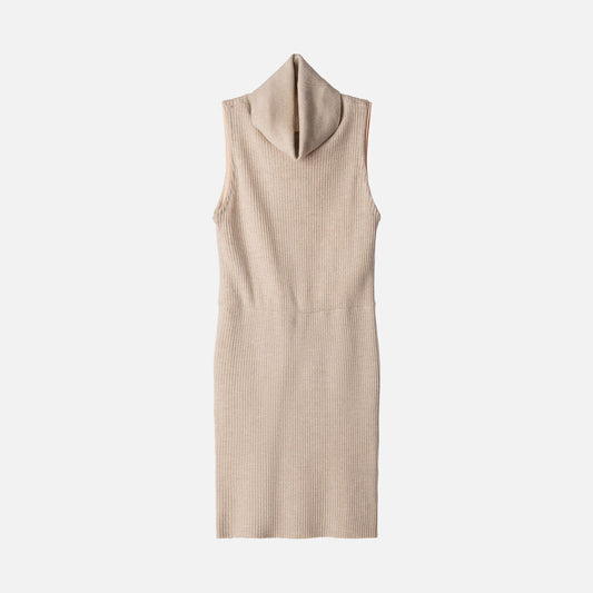 Alice + Olivia Beige Wool Blend Turtleneck Dress