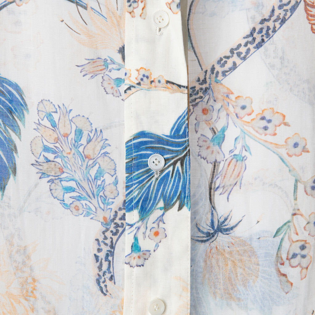Chloe White Printed Ramie Shirt