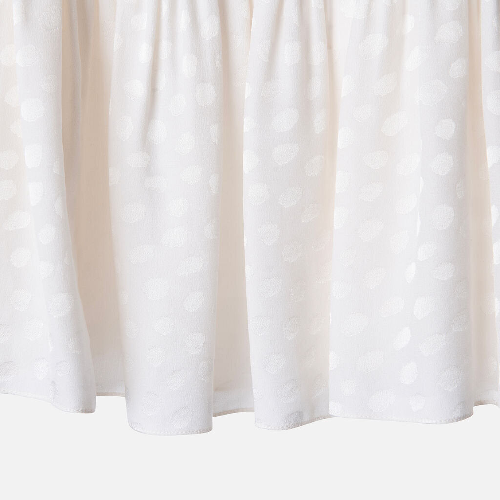 Chloe White Silk Polka Peplum Top