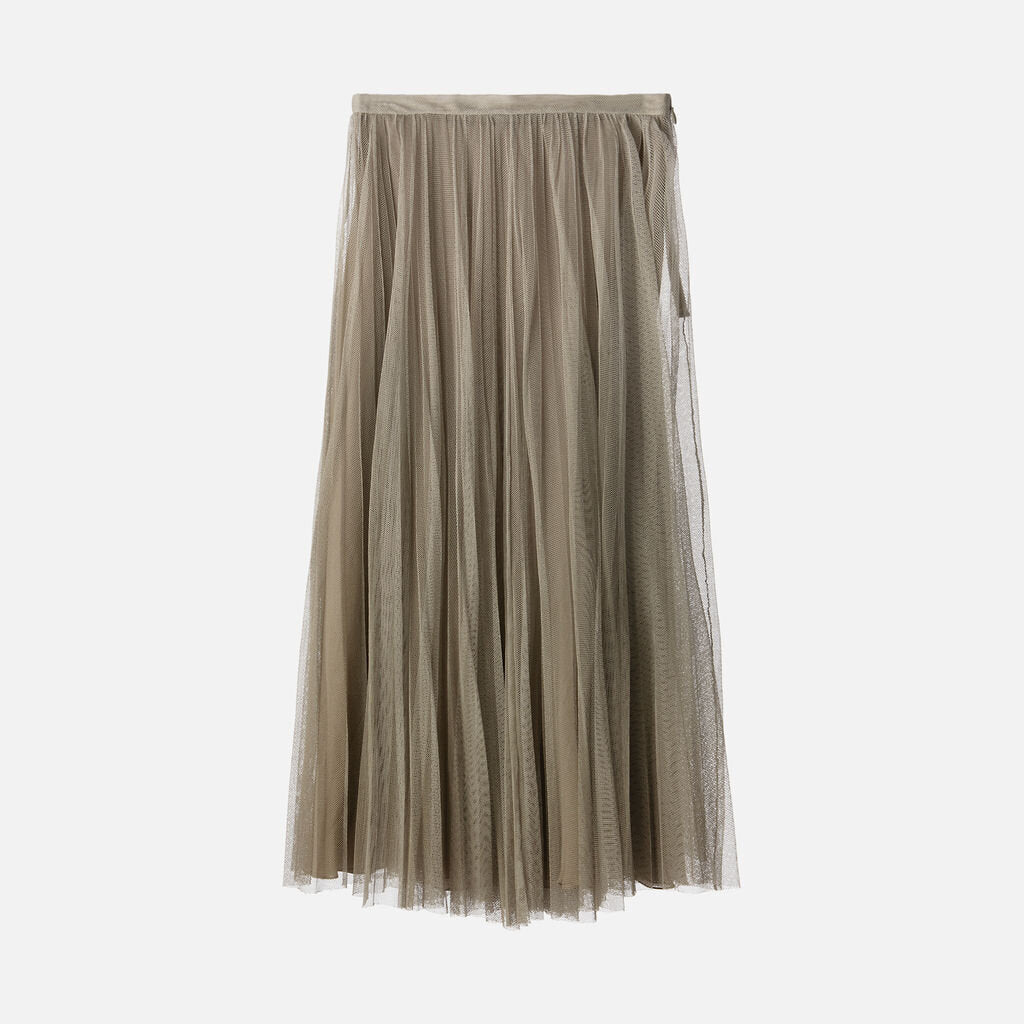 Christian Dior Grey Silk Tulle Pleated Skirt