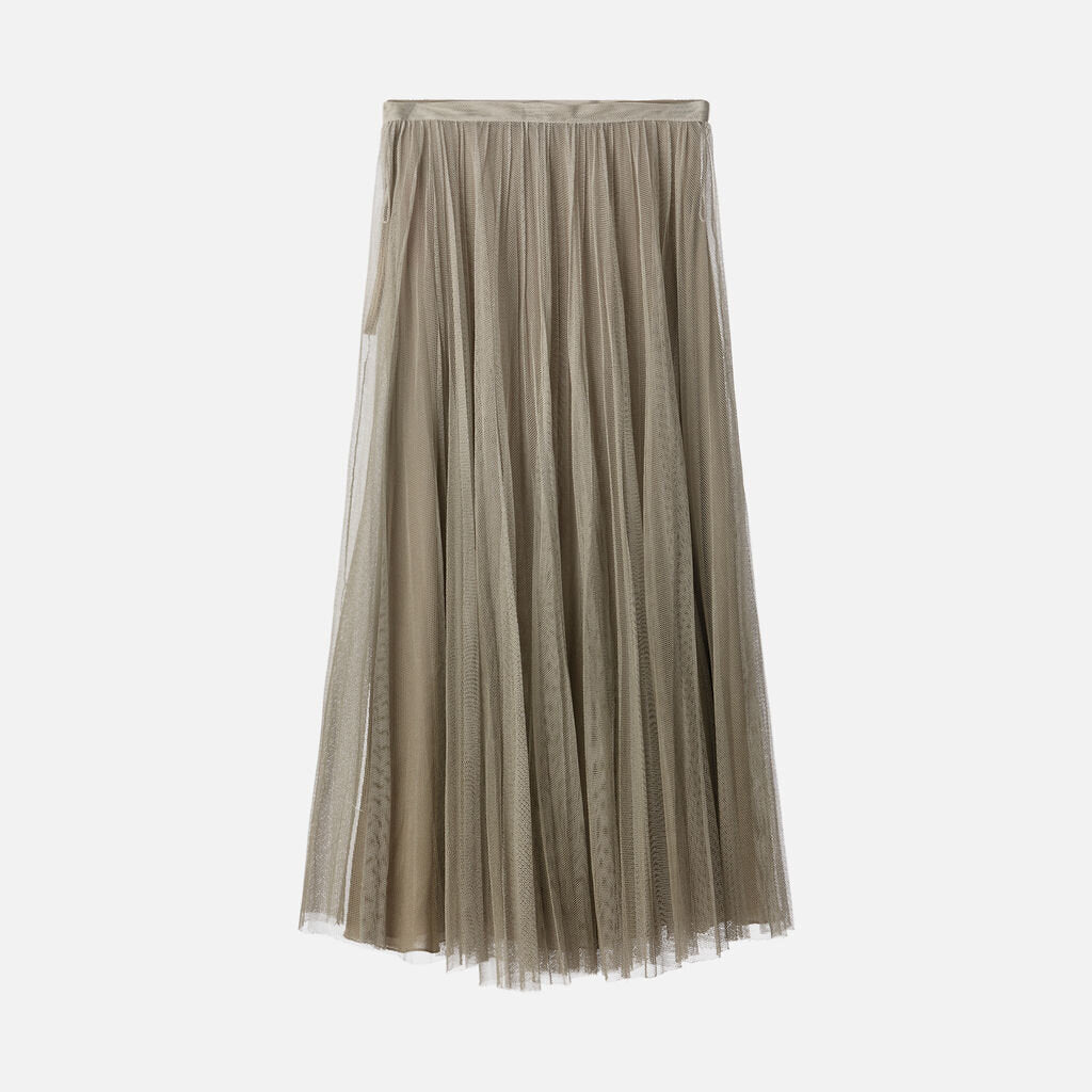 Christian Dior Grey Silk Tulle Pleated Skirt