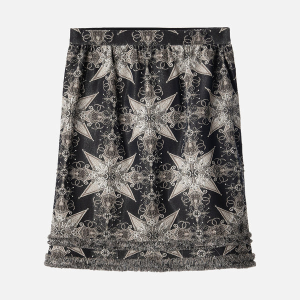 Chanel Silver & Grey Star Jacquard Skirt