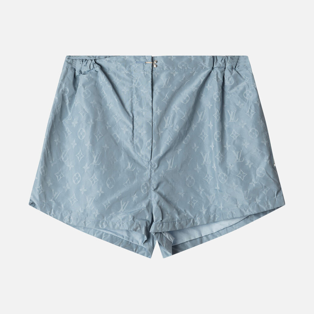 Louis Vuitton Blue Poly & Silk Monogram Short