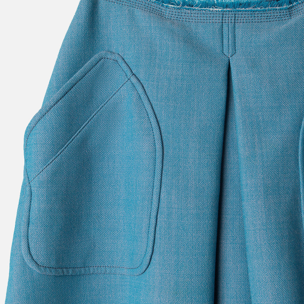 Miu Miu Blue Wool Mini Skirt (2014)