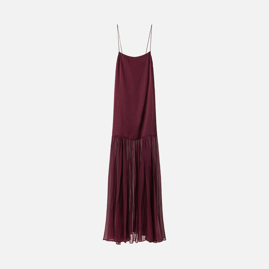 Anine Bing Burgundy Silk Maxi Dress